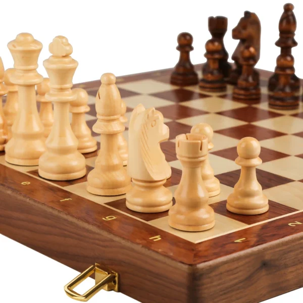 Chess Set Top Grade Wooden Folding Big Traditional Classic Handwork Solid Wood Pieces Walnut Chessboard Children Gift Board Game - Image 2