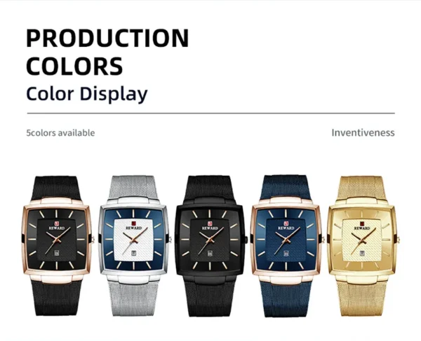 /REWARD/ Top Brand New Men Gold Watch Luxury Business Classic Quartz Watches Waterproof Stainless Steel Wrist Watches - Image 6