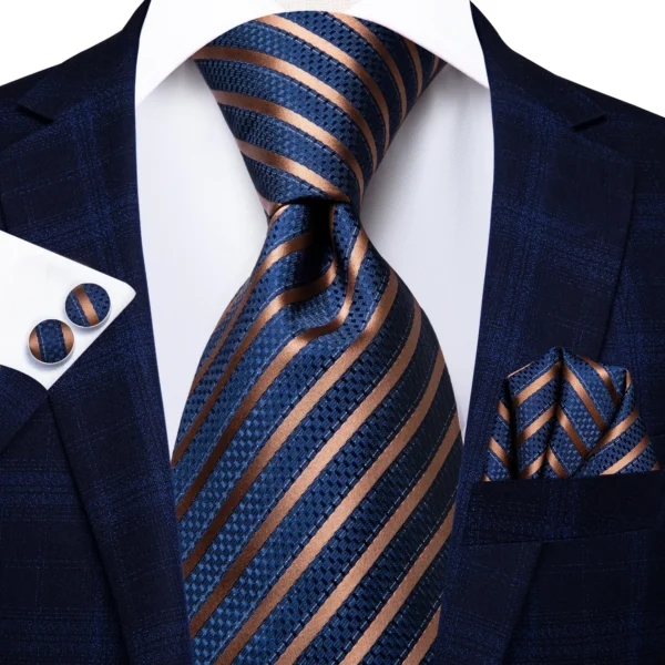 Hi-Tie Blue Business Solid 100% Silk Men's Tie NeckTie 8.5cm Ties for Men Formal Luxury Wedding High Quality Gravata - Image 3