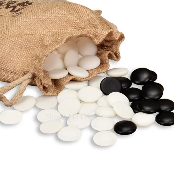 High Quality Weiqi Go Game Pieces Suede Leather Cloth Bags Gobang International Standard On Go Chess Gomoku Board Games - Image 4