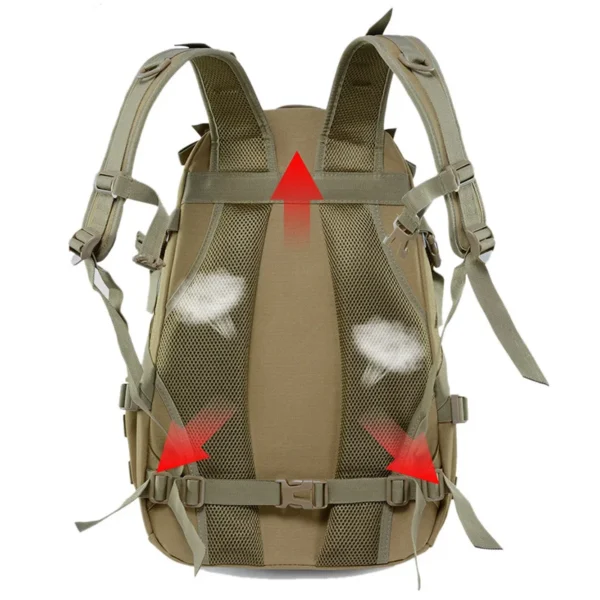 40L Camping Backpack Men's Bag Travel Bags Tactical Molle Climbing Rucksack Hiking Outdoor Reflective Shoulder Fishing Bag - Image 4