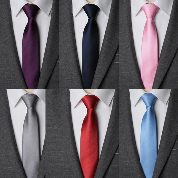 Men Necktie Zipper Lazy Tie Fashion Solid 6cm Ties Business for Man Gravatas Handkerchief Bowtie Mens Wedding Shirt Accessories - Image 3