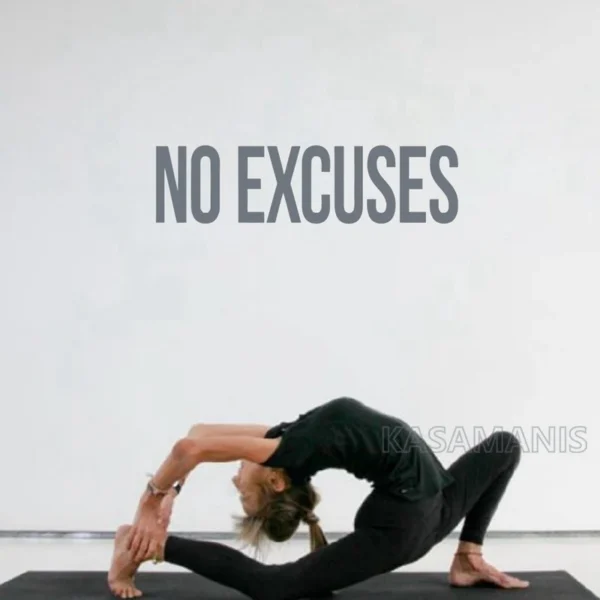 No Excuses Self Motivation Quote Vinyl Art Sticker Workout Fitness Sport Inspirational Words Wall Art Decal Gym Wall Decoration - Image 2