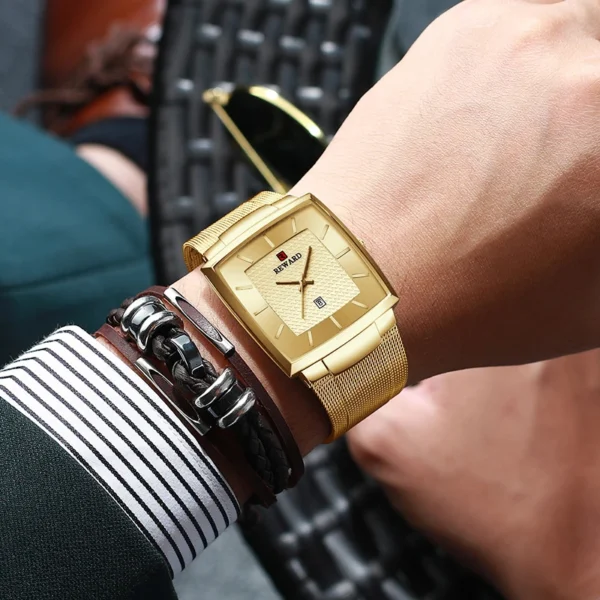 /REWARD/ Top Brand New Men Gold Watch Luxury Business Classic Quartz Watches Waterproof Stainless Steel Wrist Watches - Image 5