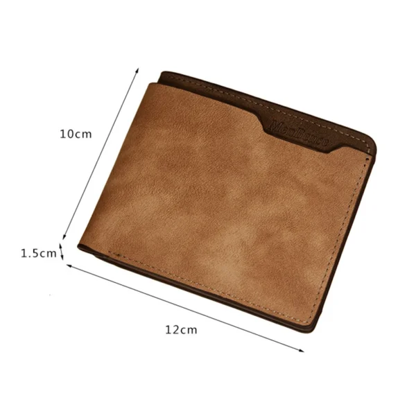 Customized Wallet Photo Mens Brown Short Waterproof Multi-Function Matte PU Leather Engraving Picture Personalized Purse For Men - Image 5