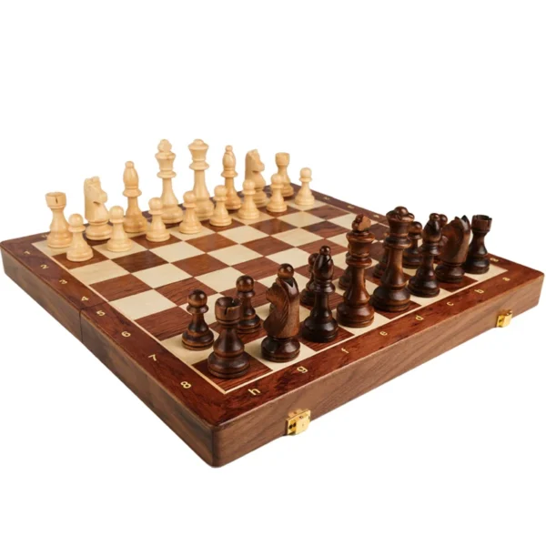 Chess Set Top Grade Wooden Folding Big Traditional Classic Handwork Solid Wood Pieces Walnut Chessboard Children Gift Board Game - Image 3