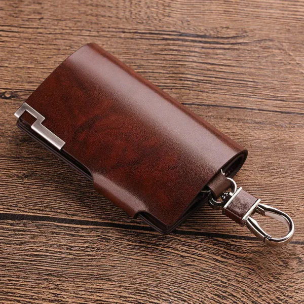 WILLIAMPOLO Fashion Cow Leather Pillow 6 Rings Key Holder Unisex Solid Wallet PL176112 - Image 2