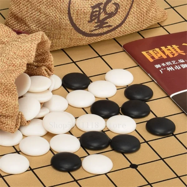 High Quality Weiqi Go Game Pieces Suede Leather Cloth Bags Gobang International Standard On Go Chess Gomoku Board Games - Image 2