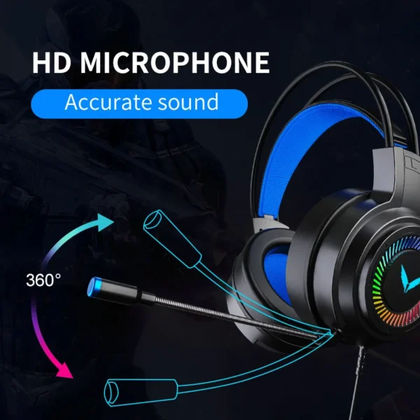 G58 G60 Gaming Headset 7.1 Stereo SVirtual Surround Bass Earphone Headphone with Mic LED Light for Computer PC Gamer Foldable - Image 2
