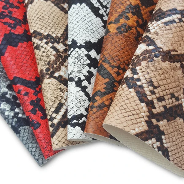 QIBU Multi Size Snake Synthetic Leather Sheets Faux Leather Fabric By The Yard Home Decoration Accessories DIY Hairbow Material - Image 2