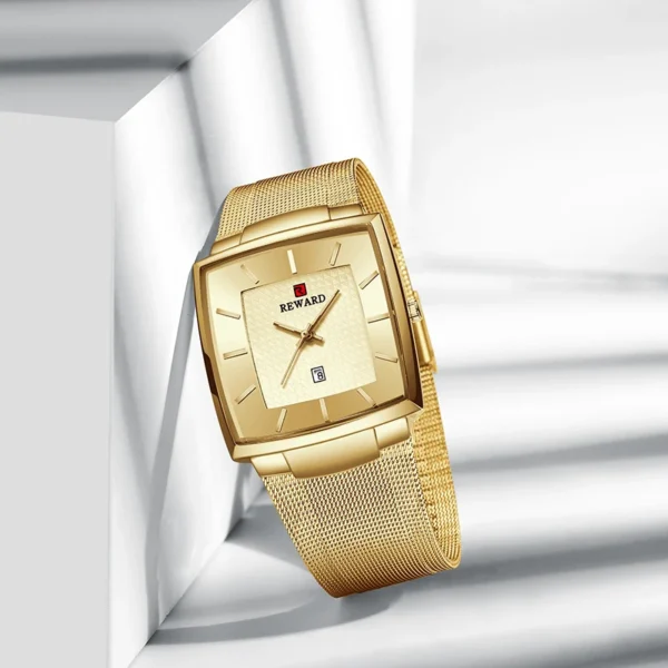 /REWARD/ Top Brand New Men Gold Watch Luxury Business Classic Quartz Watches Waterproof Stainless Steel Wrist Watches - Image 3