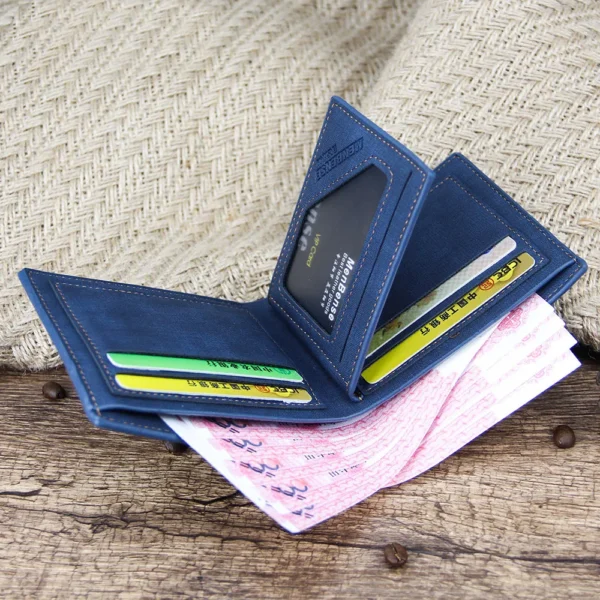 Men Wallets Classic Luxury Slim Card Holder Free Name Engraved Short Male Purses High Quality PU Frosted Leather Men's Wallet - Image 5