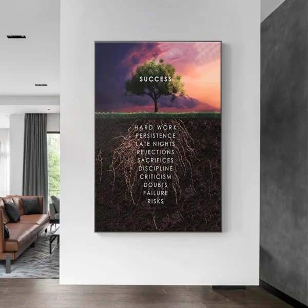 Wall Paintings Office Home Decor Canvas Picture Motivation Success Art Posters for Home Design Frameless Wall Art Prints - Image 2