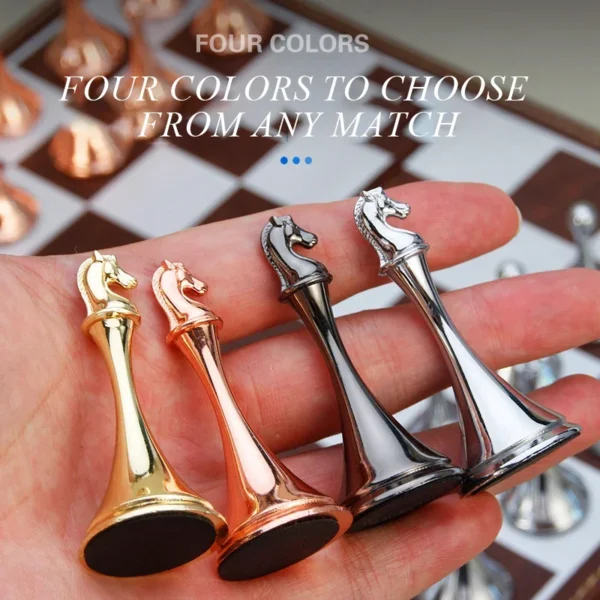 High Quality Metal Material Magnetic Chess Set Four Colors Available Folding Chess Board Adult Children's Toys - Image 2