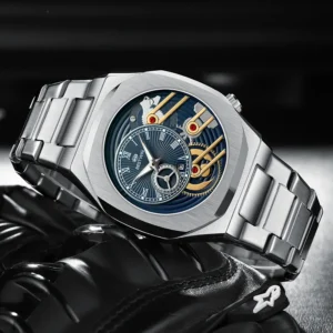 Men Quartz Clock Fashion Alloy Men's Watch with Three-dimensional Dial Steel Strip Business Waterproof Watches