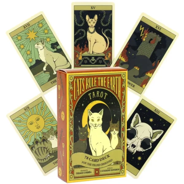 Cats Rule Earth tarot cards A 78 Oracle English Visions Divination Edition Deck Borad Playing Games - Image 2