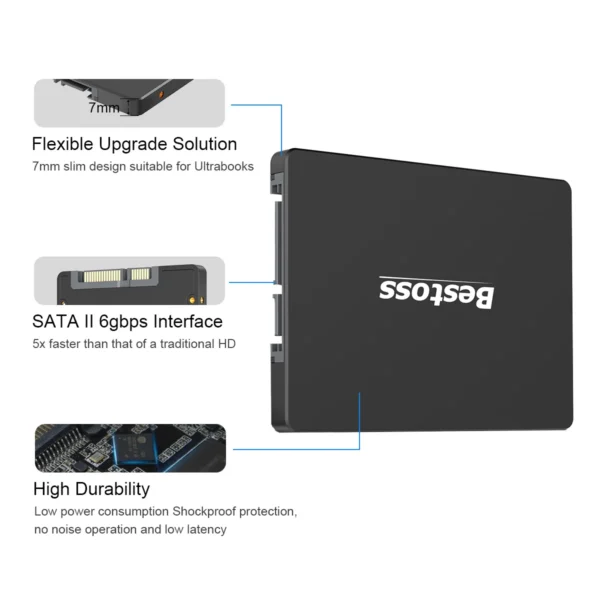 Bestoss SSD Internal 2.5 inch Sata 120GB 240GB 480GB Hard Disk 128GB 256GB 512GB SSD Hard Drive For Laptop Notebook PC - Image 2