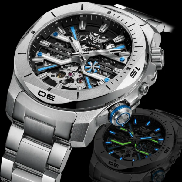 Yelang V1034 Men Watch 44mm Business Luxury Sapphire Japan Miyota 8N40 Automatic Mechanical Waterproof 300M 30Bar Luminous Reloj - Image 6