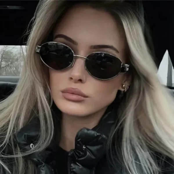 Sunglasses Advanced Metal Sunglasses Fashion Oval Glasses Brand Designer Vintage Sun Glasses High Quantity Oculos De Sol 2024 - Image 3
