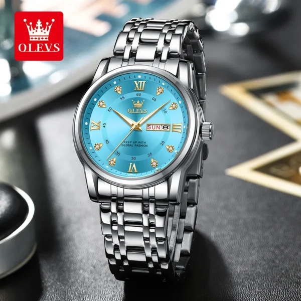 OLEVS Top Brand Quartz Watch for Men Classic Business Men's Wristwatch Dual Calendar Waterproof Men's Watches (Exclusive New) - Image 2