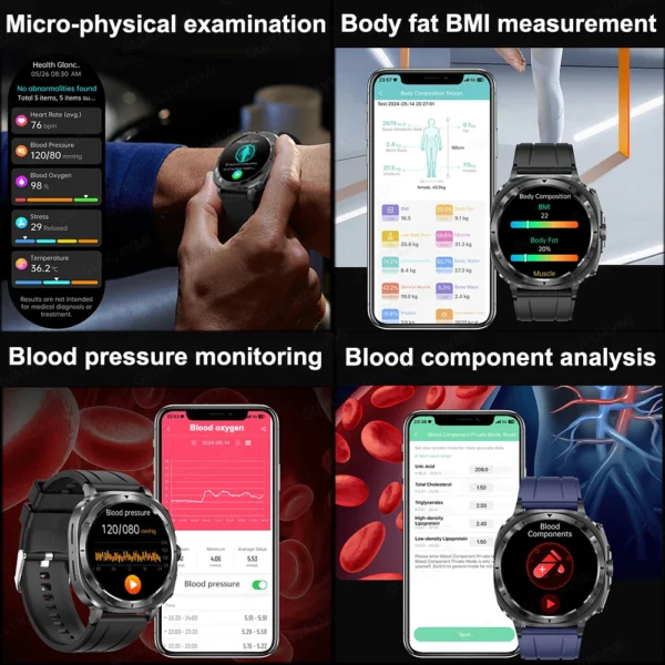 2025 New For Samsung Galaxy Watch 7 Uric Acid Blood Pressure Blood oxygen Body Analysis Smart Watch ECG+PPG Clock Smartwatch Men - Image 4