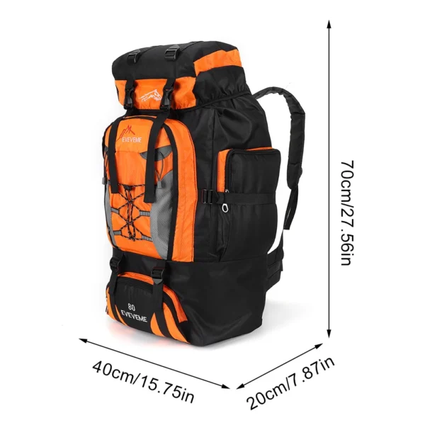 80L Outdoor Mountaineering Backpack Waterproof Sports Backpacks Travel Camping Hiking Storage Bag Climbing Hunting Fishing Bag - Image 6