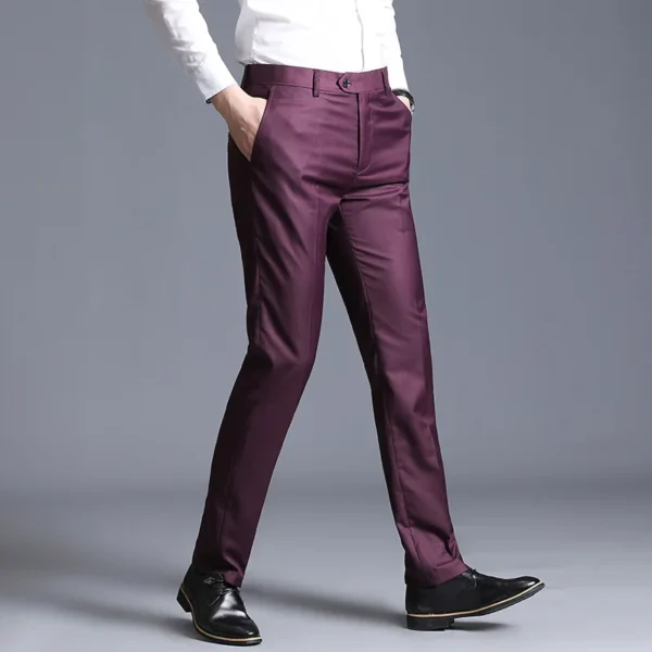 Autumn New Solid Business Casual Suit Pants, Men Clothing Simple All Match Formal Wear Office Trousers, Straight Men Pants 29-38 - Image 6