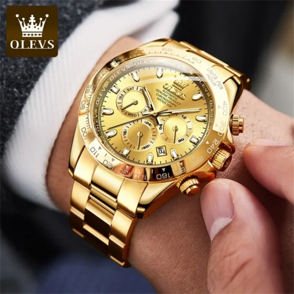 OLEVS Men's Watches Classic Luxury Automatic Mechanical Original Wristwatch for Man 24 Hour Week Date Display Waterproof Fashion - Image 2