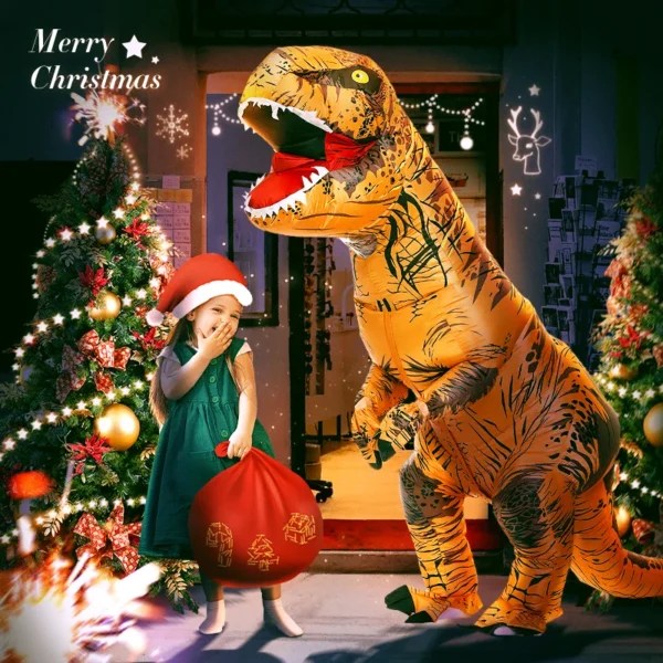 Adult Kids T-Rex Dinosaur Inflatable Costumes Purim Halloween Christmas Mascot Anime Party Cosplay Costume Dress Fancy Suits - Image 2