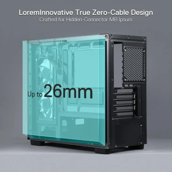Redragon GC218M Gaming Back-Mounted PC Case, M-ATX Computer Chassis 2 x 120mm Fans Pre-Installed & High Airflow Perforated Panel - Image 6