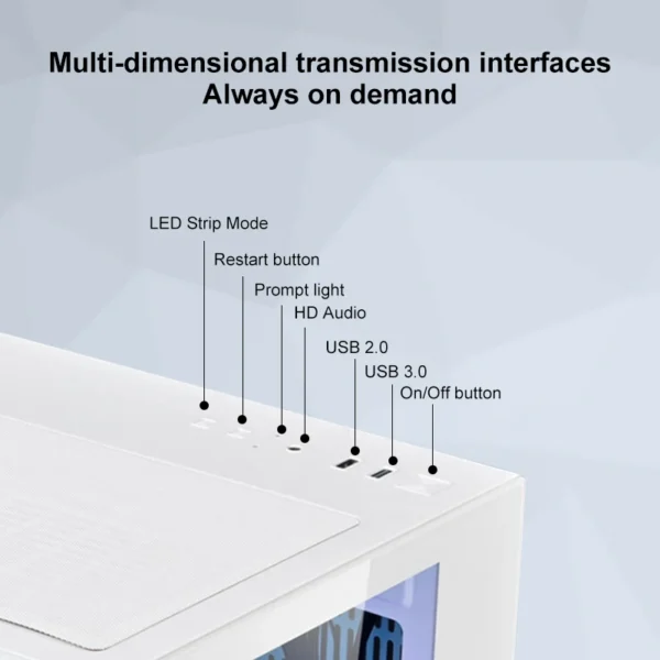 Black MINI Gaming Computer Case MATX Panoramic Side Transparency Without Pillars Support 240 120 WaterCooler Desktop Chassis - Image 4