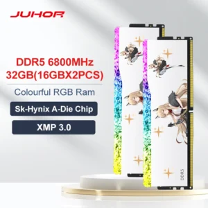 JUHOR Memoria Ram RGB DDR5 16GB 6800MHz 32GB（16GBX2)）Desktop RAM Sk-Hynix Adie Computer Memory