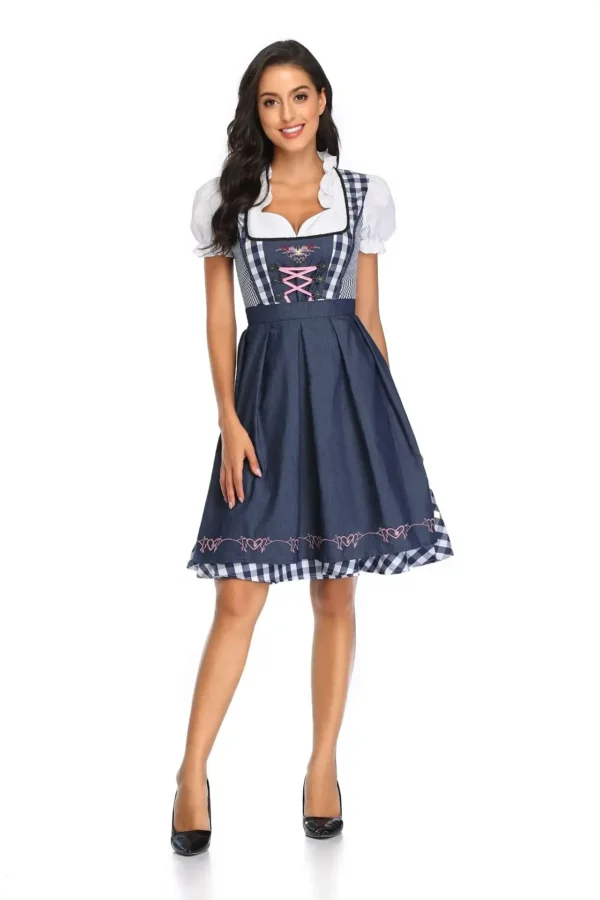 Adult Women Oktoberfest Dirndl Carnival Party Traditional German Bavaria Beer Girl Dress Maid Costume Dress+Apron Outfit - Image 4