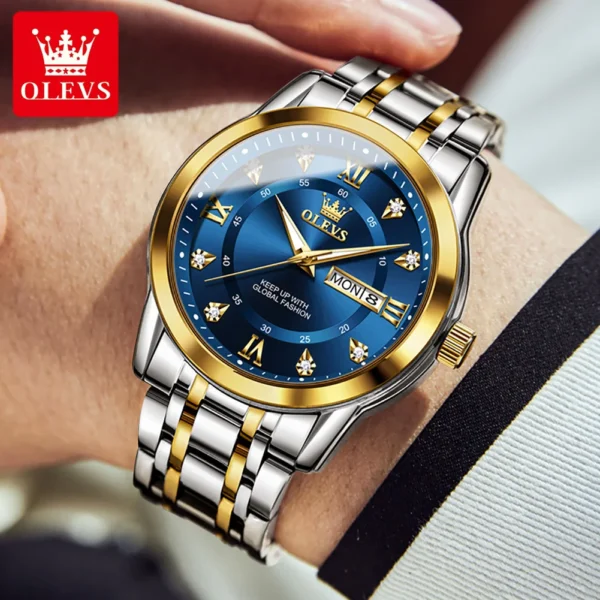 OLEVS Quartz Watch for Men Luxury Diamonds Gold Watch Waterproof Luminous Stainless steel Business Men's Quartz Watch Mens Watch - Image 4