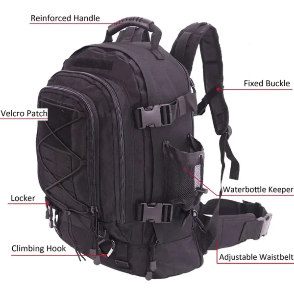 LQARMY 60L Military Tactical Backpack Army Molle Assault Rucksack Outdoor Travel Hiking Rucksacks Camping Hunting mochila hombre - Image 3