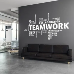 Office Decals Teamwork Words Vinyl Modern Art Business Sign Motivation Quote Success Office Wall Sticker Removable Murals 3O03