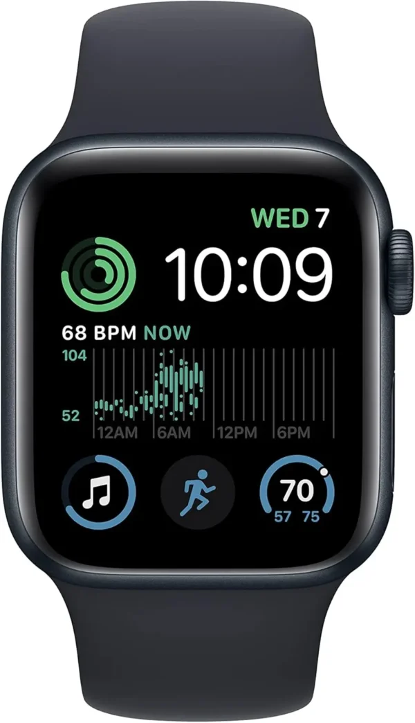 Apple Watch SE (2nd Gen) (GPS + Cellular, 40mm) - Midnight Aluminum Case with Midnight Sport Band, M/L (Certified Refurbished) - Image 2
