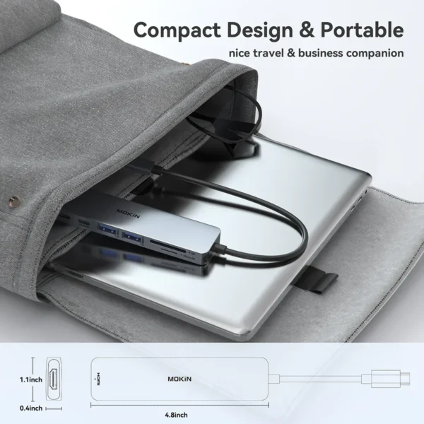 MOKiN USB HUB to 4K HDMI Hub USB Adapter Docking Station USB3.0 5Gbps SD/Micro SD PD3.0 100W for MacBook Pro/Air PC Accessories - Image 6