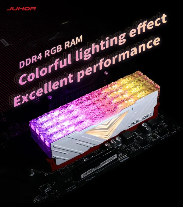 JUHOR Memoria Ram RGB DDR4 8GBX2 16GBX2 3200MHz 3600MHz Kit Dual channel Stunning Desktop Memoria Ram - Image 2