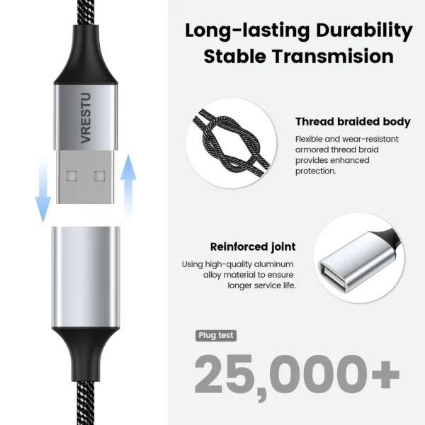 USB to 3 USB 2.0 HUB Dual 4Port Multi Splitter Adapter OTG for PC Laptop Surface Computer Accessories USB A Extension Power Data - Image 6