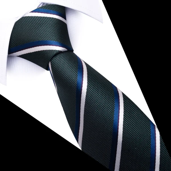 Newest Style 8 cm Necktie Man Blue Golden Striped Wedding Accessories Performance Tie Men Necktie Gravatas Fit Business - Image 4