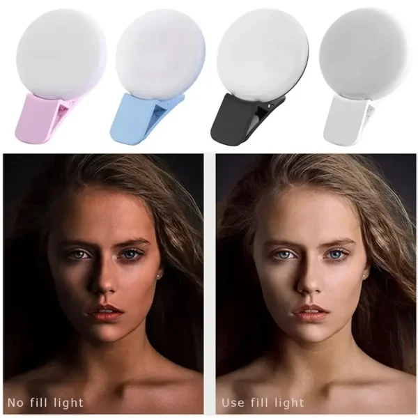 Mobile Phone Fill Flash Lens Ring Light Lamp Portable Clip Three Stop Dimming Mini Durable Practical 10 LED Selfie Ring Beauty - Image 2