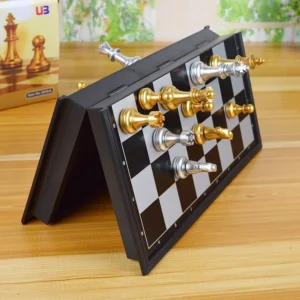 Gold Silver Travel Chess Board Game Sets Folding Chess Board Set Portable Chess Set Board Game Plastic for Children Adult Party