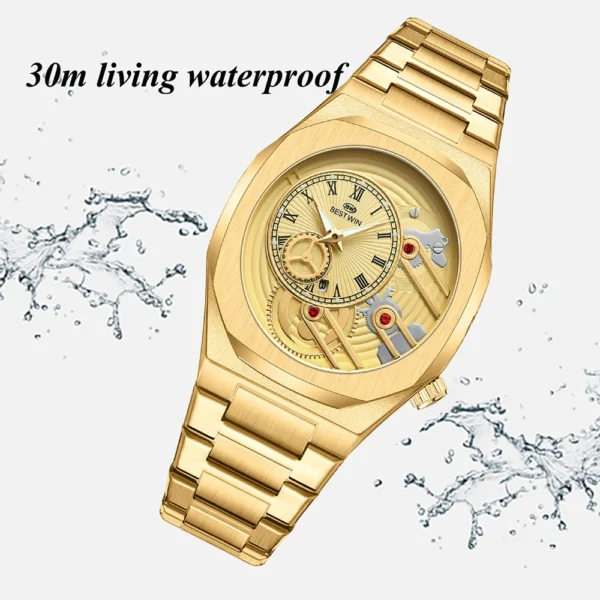 Men Quartz Clock Fashion Alloy Men's Watch with Three-dimensional Dial Steel Strip Business Waterproof Watches - Image 6