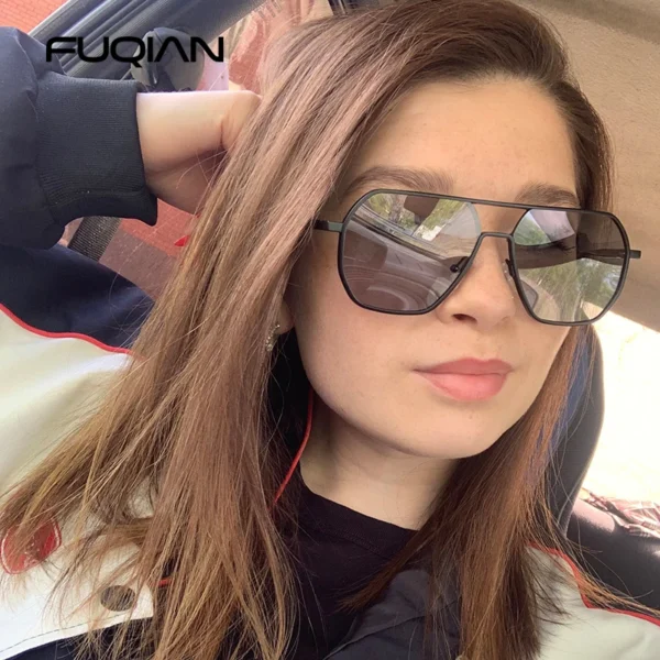 Luxury Metal Photochromic Sunglasses Men Women Fashion Polarized Sun Glasses Stylish Chameleon Anti-glare Driving Shades UV400 - Image 4