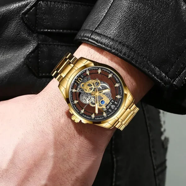 LIGE New Men Watch Skeleton Quartz Wristwatch Gold Skeleton Retro Man Watch Top Brand Luxury Clock Mens Watches Reloj Hombre - Image 5