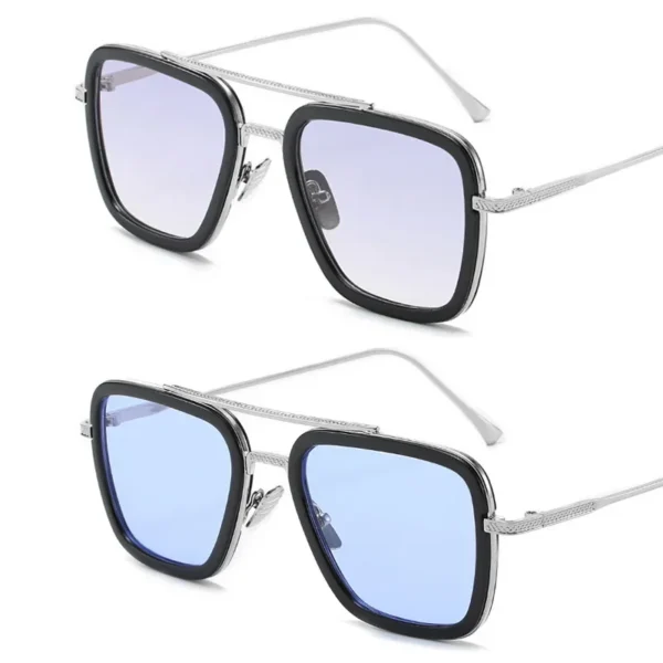 Steam Punk Tony Stark Sunglasses Men Women Fashion Square Driving Glasses Unisex Metal Frame Trendy Shades Oculos De Sol - Image 5