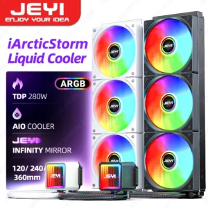 JEYI Liquid Cooler 120/240/360, ARGB CPU AIO Water Cooler, Water Cooling PC, Support Intel & AMD, Efficient PWM-Controlled Pump