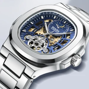 Tourbillon Skeleton Luxury Business Automatic Watch Man Square Waterproof Moon Phase reloj