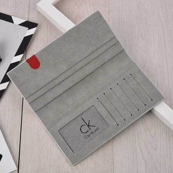 Long Men's Wallet, Thin Vintage Frosted Soft Leather Billfold, Men's Personalized Fashion Student Ticket Holder Moneybag 2025 - Image 3